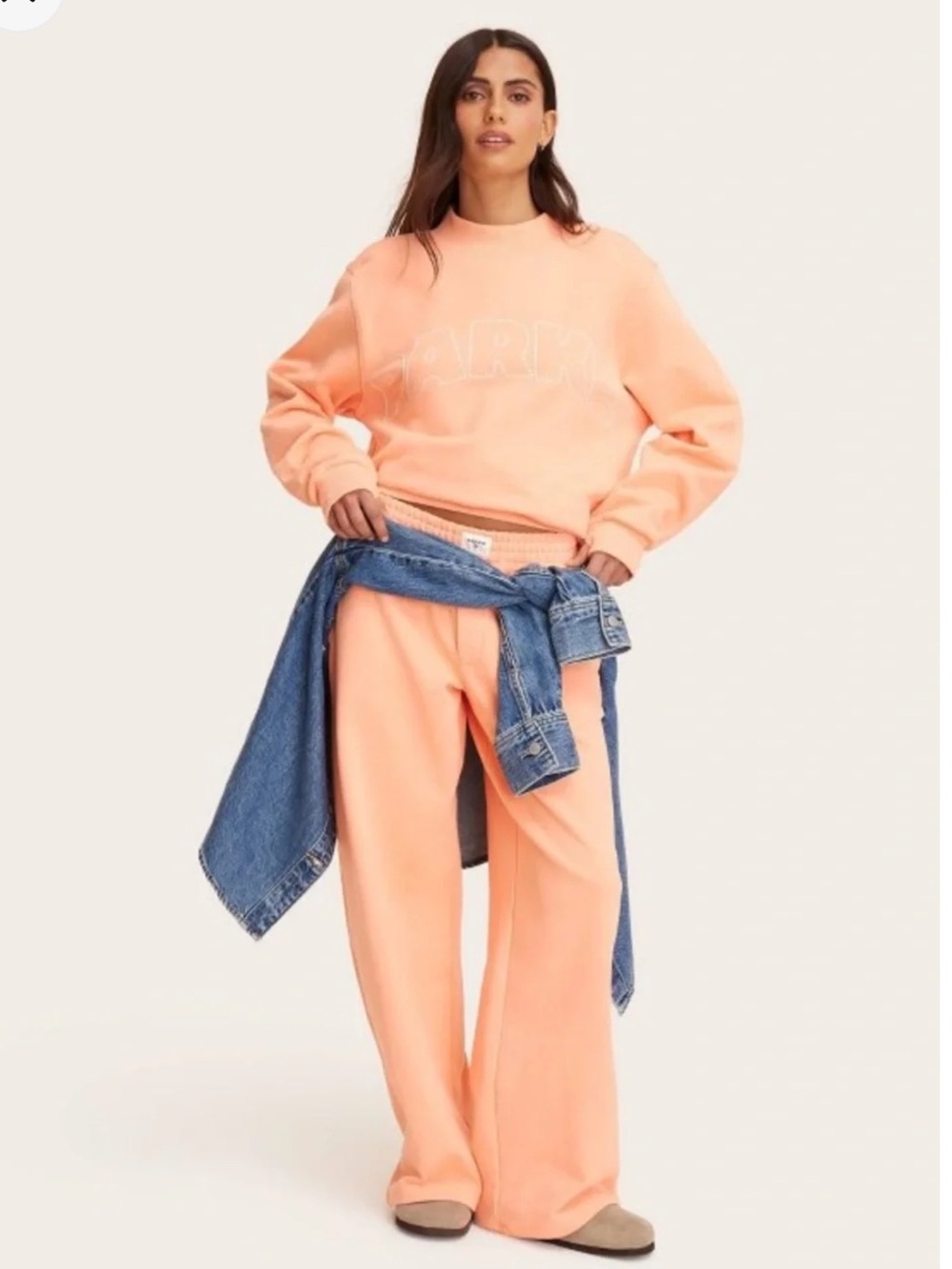 NWT Parke x Target Peach Orange set Boxer Sweatpants & Crewneck